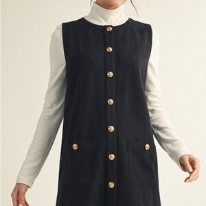 JODIFL Black Suede Shift Dress